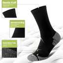 Wildarms Athletic Running Socks Cushion Padded Moisture Wicking Crew (Black)