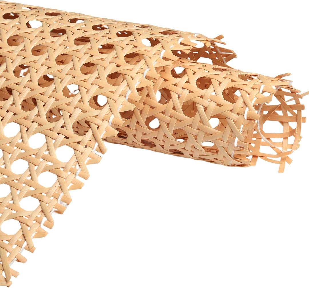 Upgraded Cane Rattan Webbing Roll, 16" W x 40" L Plastic Rattan Material, Cane Webbing Roll for Caning Projects, DIY Furniture Chairs, Cabinets, Ceiling