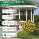 25" Artificial Topiary Ball Fall Tree with Yellow DaisyFake Mums Plants with Ground SpikeSet of 2 UV Resistant Faux Bushes, Fake Shrubs for Garden, Patio, Porch, Yard, Indoor