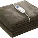 Wapaneus Heated Blanket Electric Full Size 72"x84" with 10 Heating Levels 12 Timer Settings and 8 Hours Auto-Shut Off,Flannel Fast-Heating Electric Blanket,ETL Listed Machine Washable,Dark Brown