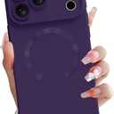 OOK Magnetic Case for iPhone 17 Pro Max 6.9 Inch [Wireless Charging Compatible] Soft TPU Solid Phone Cover Anti-Scratch Shockproof Protection Slim Case for Women Men - Purple