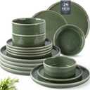 AmorArc Ceramic Dinnerware Sets, Handmade Reactive Glaze Stoneware Plates and Bowls Sets,Highly Chip and Crack Resistant | Dishwasher & Microwave Safe Dishes Set, Service for 8 (24pc)