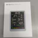 Professional Indoor Air Quality Monitor with AQI Alerts, Portable Real-Time Detector for Home, Car, Plants & Pet (Milk White)