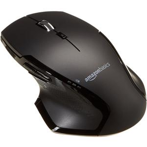 Amazon Basics Full Size Ergonomic Wireless Mouse with Fast Scrolling, Compatible with PC, Mac, Laptop - Black