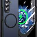 Magnetic for Samsung Galaxy Z Fold 6 Case Compatible with MagSafe [Fast Wireless Charging][Anti-Fingerprint][Military Shockproof] Translucent Matte Silicone Bumper for Z Fold 6 Phone Case, Black