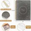 2026 Planner 8.5 x 11, Large Weekly Monthly Planners with Tabs, A4 Spiral Bound Daily Calendar 2026 Planner, 12 Month Agenda from Jan. to Dec., Flexible Cover Appointment Book(Black Gold Flower)