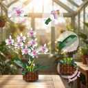 Orchid Building Set, Compatible with Lego Flowers for Adults,Gifts for Mother's Days Birthday Valentine's Day - Artificial Plant Home Decor