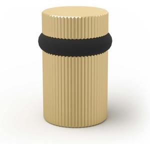 Mega Handles Linear Floor Door Stopper, Quickly Installed Wall Protector, Wall Protectors from Door Knobs, Floor Door Stop with Mounting Hardware Included - Satin Brass - 2 Inch (1 Pack)