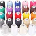 New brothread - 18 Options - Multi-Purpose 100% Mercerized Cotton Threads 50S/3 600M(660Y) Each Spool for Quilting, Serger, Sewing and Embroidery - 24 Basic Colors