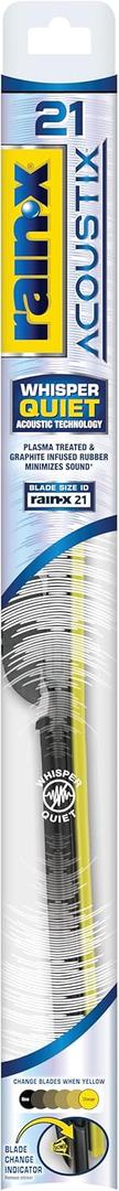 Rain-X Acoustix 21" Wiper Blades (Pack Of 1), Whisper Quiet Automotive Replacement Windshield Wipers, Plasma Treated & Graphite-infused Coating for Smooth Performance & Long-lasting Durability