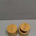 Husfunov Bamboo Salt Cellar, Salt Box with Magnetic Swivel Lid, Spice Box with Spoon, Round Salt Container for Storing Salt Pepper Sugar Herbs,6 Ounce Capacity, Set of 2