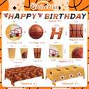 Gatherfun Basketball Party Supplies Kit for 24 - Basketball Party Decorations with Dinner & Dessert Plates, Napkins, Cups, Banner & Tablecloth - for Basketball Birthday & Sports Party Decorations