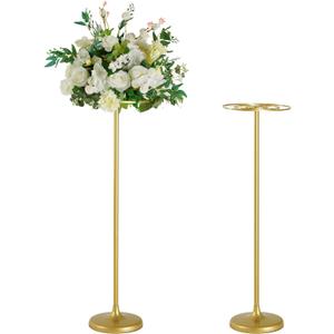 2pcs Tall Wedding Flower Stand 39.37" Wedding Centerpieces for Tables Gold Centerpieces Metal Flower Floor Vase for Party Event Wedding Reception