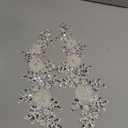 Jpumley. Pksn Handmade Rhinestones on Lace Applique Trim Sewing Beads Sequins Trim Patches for Wedding Dress Accessories 1Pair/Bag 6X14inches (Silver)