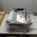 Stainless Steel Cat Litter Box with Enclosure, Large Litter Box for Cats and Kittens, Smooth Easy Clean Interior, Durable Metal Design with Cover, Litter Shovel, Pad and Footboard Included (Black)