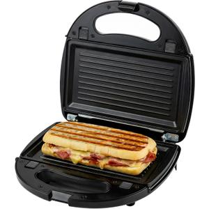 OVENTE 3 in 1 Electric Sandwich Maker, Panini Press Grill and Waffle Iron Set with Removable Non-Stick Plates, Perfect for Cooking Grilled Cheese, Tuna Melts, Burgers, Steaks and Snacks, Black GPI302B