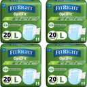 FitRight OptiFit Extra Adult Briefs, Incontinence Diapers with Tabs, Moderate Absorbency, Large, 44 to 56", 80 count