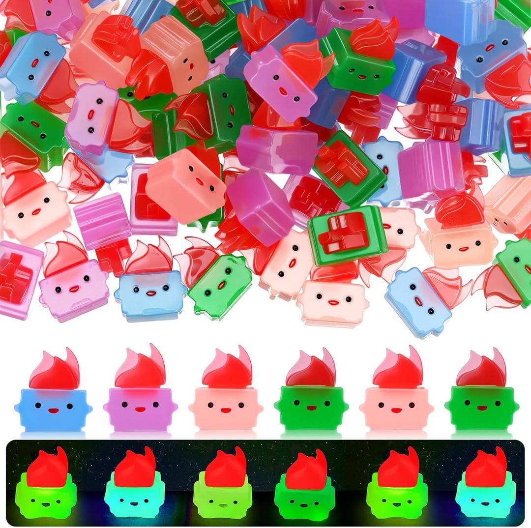 100 Pcs Mini Resin Dumpster Figurines Luminous Mini Dumpster Ornaments Funny Employee Appreciation Gifts Bulk for Christmas Teacher Office Coworkers Firefighters (Assorted Color)