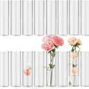 SUREHOME Glass Cylinder Bud Vases for Centerpieces Set of 16 Bud Vase in Bulk 8 in Tall Clear Small Vases W:2.2" Tiny Modern Single Stem Mini Vases for Flowers Wedding Table Party Home Aesthetic Decor