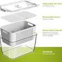 LUXEAR 4 Pack Fruit Vegetable Containers for Fridge, Produce Saver Container with Lids &Removable Colander BPA-free Refrigerator Storage Organizer for Fruit Vegetable, Berry, Meat keep Fresh Longer