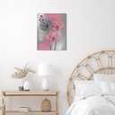 LB Pink Dandelion Canvas Wall Art Pink and Grey Dandelion with Butterfly on Modern Abstract Wall Art Aesthetic Wall Decor for Living Room Bedroom Bathroom Office Framed Ready to Hang 24L x 16W