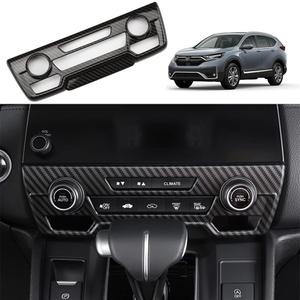 YOFAMO for CRV 2017-2021 Air Conditioning Knob Climate Control Module Panel ABS Carbon Fiber Grain Center Console CD Panel Cover Trim Sticker for Honda CRV 2017 2018 2019 2020 2021(Not Fit for LX)
