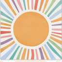 Boho Sun Mahjong Mat for Table 31.5 X 31.5 in, Gifts for Mahjong Players, Watercolor Boho Colorful Sunshine Anti-Slip Table Cover Tablecloth for Poker Board Card Tile Game Dominoes