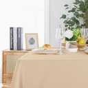 Hiasan 60 X 60 Inch Square Textured Tablecloth - Waterproof Spillproof Antiwrinkle Jacquard Table Cloth for Kitchen and Dining Dinner, Outdoor Picnic, Holiday and Parties, Beige
