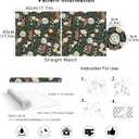 HAOKHOME Peel and Stick Wallpaper Floral Removable Stick on Contact Paper for Bathroom Green/Beige/Black 17.7in x 9.8ft