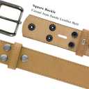 Belts.com Square or Oval Antique Buckle Casual Jean Suede Leather Belt 1-1/2"(38mm) or 1"(25mm) Wide, 44