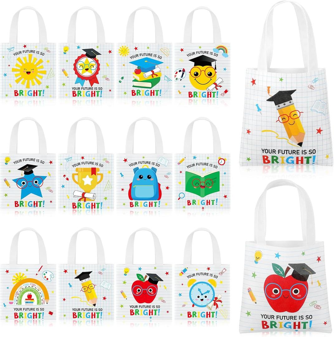 36 Pcs Graduation Tote Bags Bulk Bright Future Gift Tote Bags 2026 Grad Students Grad Gift for Kindergarten Preschool Graduation Party Decoration Supplies