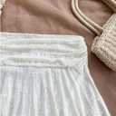 Floerns Women's High Waisted Asymmetrical Ruffle Skirts Ruched Flowy Mini Skirts (White, L)