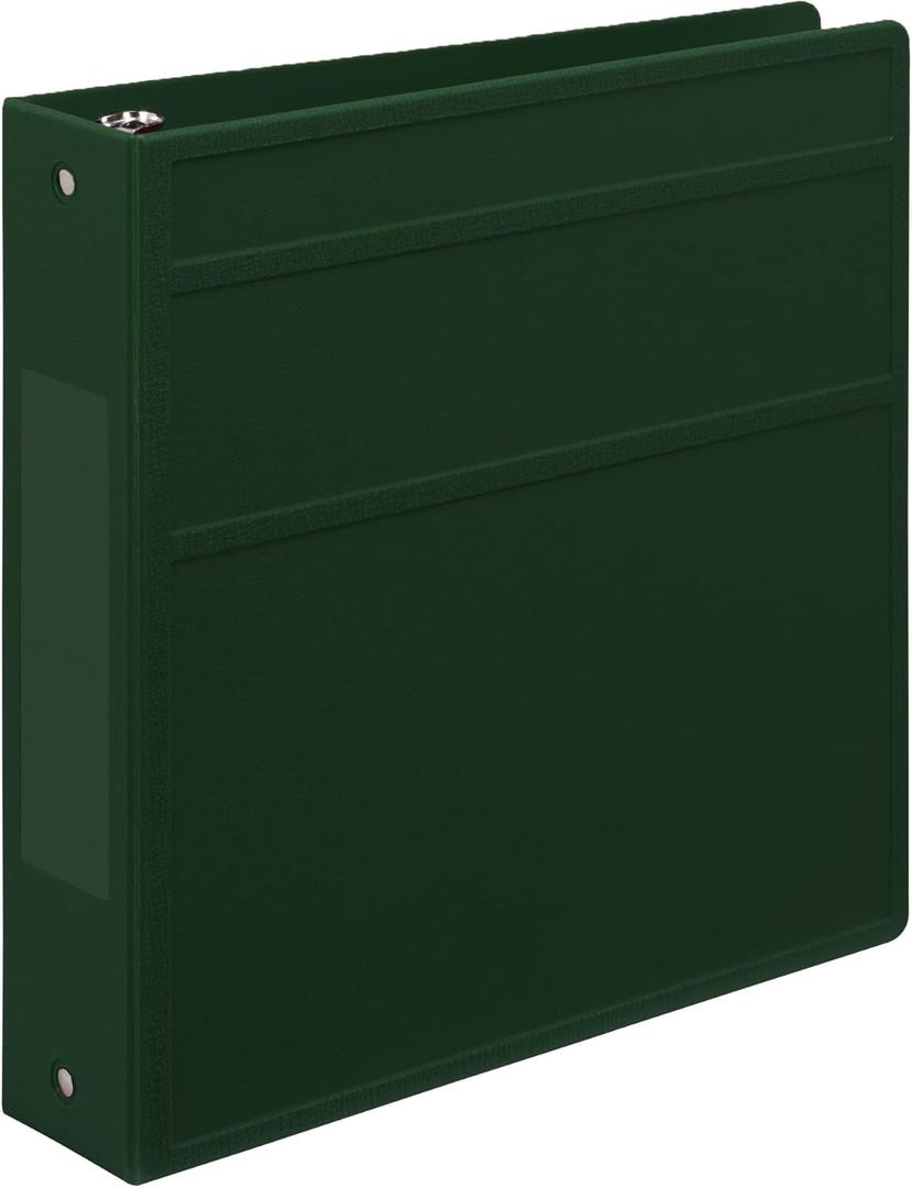 Carstens 2-Inch Heavy Duty 3-Ring Binder - Side Opening, Forest Green, Durable Plastic, Precision No-Gap Rings, Waterproof Covers, No Pockets, Holds 300 Letter Sheets, BPA-Free, Made in USA (5820-3R) (Individual)