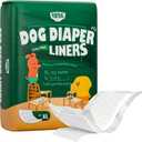 PAWPANG Disposable Dog Diaper Liners Booster Pads for Male & Female Dogs, 55ct, 5 Sizes Options, Doggie Diaper Inserts fit Most Types of Dog Diapers - Pet Belly Bands & Male Wraps (X-Large(55ct))