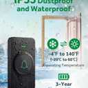 AVANTEK Wireless Door Bell, CB-21 Mini Waterproof Wireless Doorbell Operating at Over 1000 Feet, 2 Remote Buttons Can Have Different Tones, 52 Melodies, CD Quality Sound and LED Flash