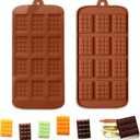 2 Pieces Silicone Break Apart Chocolate Moulds,Silicone Square Mold,Non-Stick Candy Chocolate Bar Mold,Reusable Candy Protein Silicone Chocolate Mold
 PCS Set Silicone Chocolate Bar Candy Mold