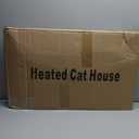 Heated Outdoor Cat House for Winter, 100% Waterproof XXL Shelter (29"x17"x21") with Escape Door & Heating Pad, Insulated for Feral Cats & Small Dogs