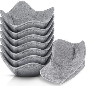 Patelai 8 Pieces Bowl Cozy Holders for Hot Food Set 7.5 Inch Microwave Safe Bowl Holders Multipurpose Heat Proof Plate Holder for Keeping Hands Cool for Hot Soup Meals(Grey) (Gray)