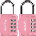 Puroma 2 Pack Combination Lock for Locker 4 Digit Outdoor Waterproof Padlock for School, Gym, Sports, Fence, Toolbox, Gate, Case, Outdoor, Hasp Storage, Cabinets (Rose Pink)