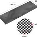 AggAuto Universal 40"x13" Car Grill Mesh - 100x33cm Aluminum Alloy Automotive Grille Insert Bumper 3x6mm Rhombic Hole, One of the Most Multifunctional Shape Grids Black
