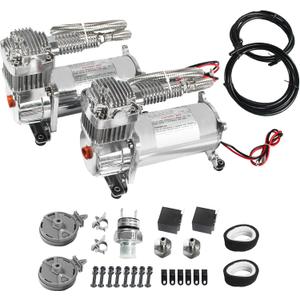New 12 Volt Dual Chrome 440C 200 PSI Air Compressor Kit 440C