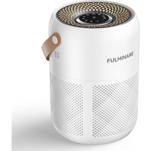 FULMINARE Air Purifiers for Home Bedroom Up to 680 Ft, with H13 HEPA Air Purifier, 360 Intake for Pet Hair, Smoke, Odors. Features 3 Speeds, Timer, 24dB Quiet & Night Light, (White)