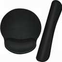 Keyboard Wrist Rest Pad Mouse Pad with Wrist Support, Ergonomic Memory Foam Mouse Wrist Cushion Support for Home Office Laptop Computer Working Gaming (Black)