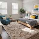 yongyangjuxin Fluffy Rug Shag Area Rug, Beige 8x10 Area Rugs for Living Room, Large Shag Area Rugs for Bedroom Kids Room Home Decor, Upgrade Anti-Skid Rectangular Fuzzy Rugs