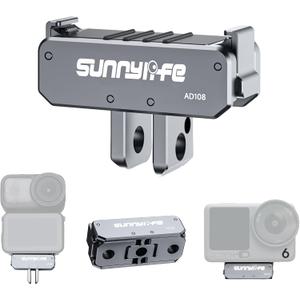 Dual-Direction Magnetic Aluminum Alloy Mount Adapter for DJI Osmo Action 6/Nano - Quick-Release Base with 1/4" Thread & Foldable Connector for Tripods, Selfie Sticks, Vlogging Accessories
