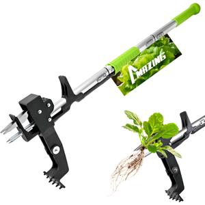 MAZING 4-Claw 39" Weed Puller Tool, Length Adjustable Detachable Weed Remover, Stainless Steel Claws Weed Picker and Grabber, Stand Up Weed Root Pulling Tool for Lawn, Yard, Garden, Patio