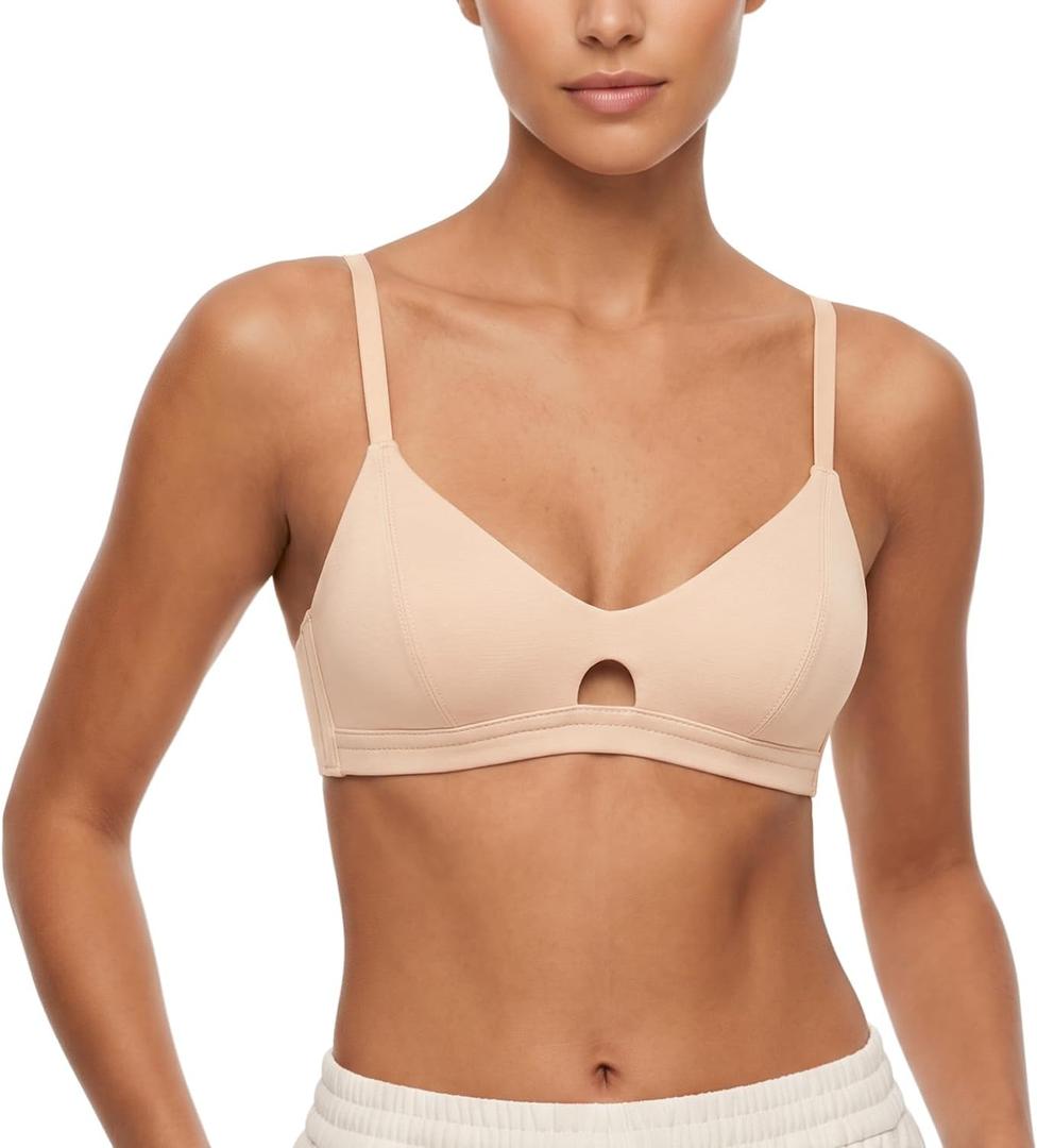 Modal Bralette Cotton for Small Chest-Wireless Bra AAA/AA/A/B Cup Soft Cup Triangle Bra Breathable Comfortable (M)