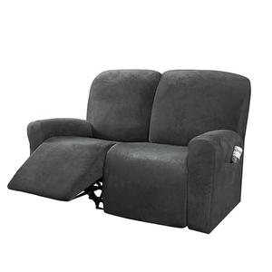 NORTHERN BROTHERS Recliner Chair Covers, Stretchy Recliner Couch Covers, Lazy Boy Velvet Chair Covers, Sofa Cover (Dark Grey, loveseat)