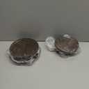 Romadedi Farmhouse Wood Riser for Display- 2 pcs Rustic Decor Mini Wooden Pedestal Decorative Round Tray for Home Table Bathroom Counter Shelf Kitchen, Brown