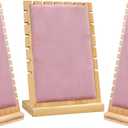 Necklace Display Stands for Selling Necklace Holder Necklace Display Storage Jewelry Display Storage Set 3PCS (Pink)